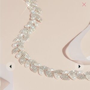 David’s Bridal waist sash. Rhinestones with pearls